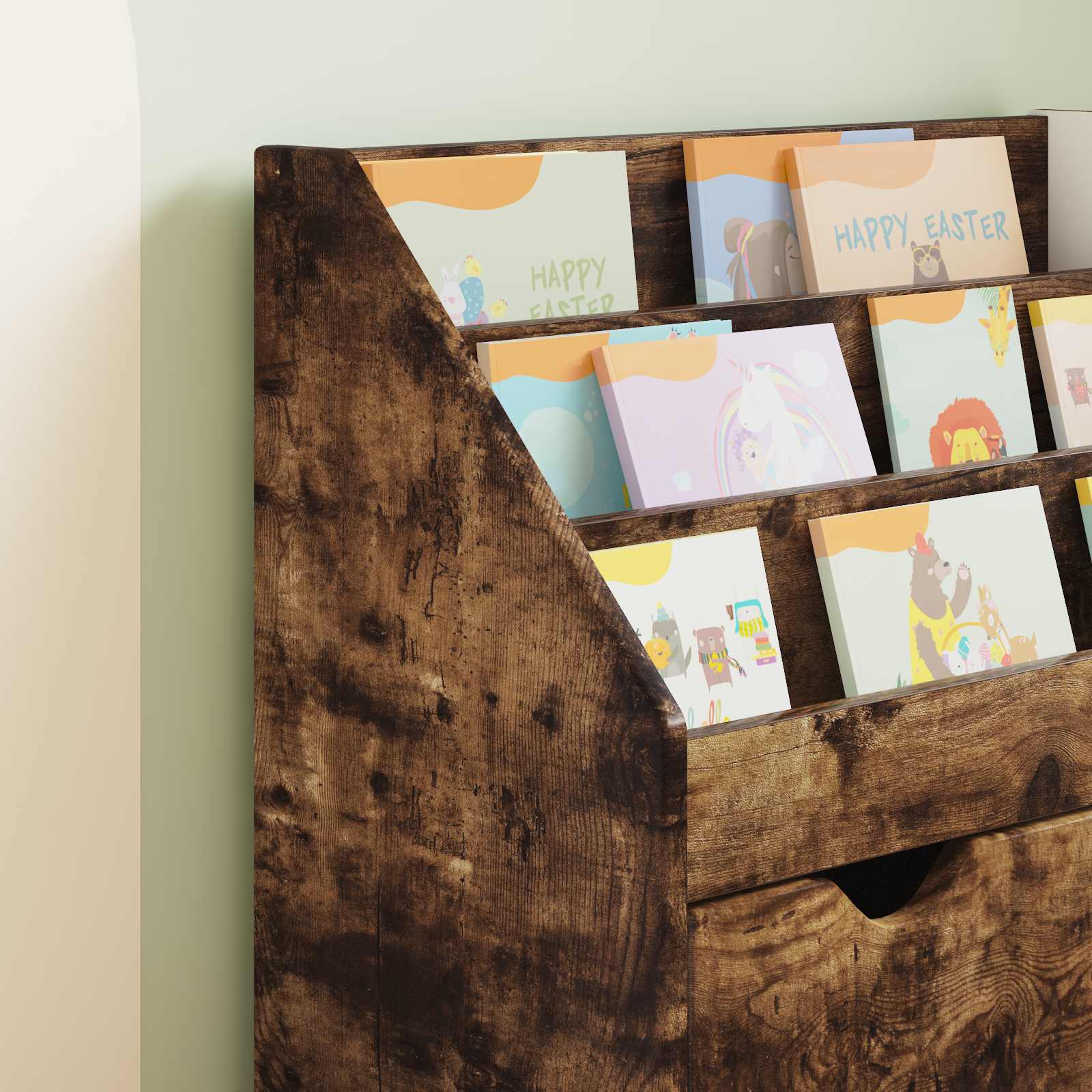 Libreria per Bambini con cassetto Rovere fumé 60 x 29,5 x 69 cm | homemem39