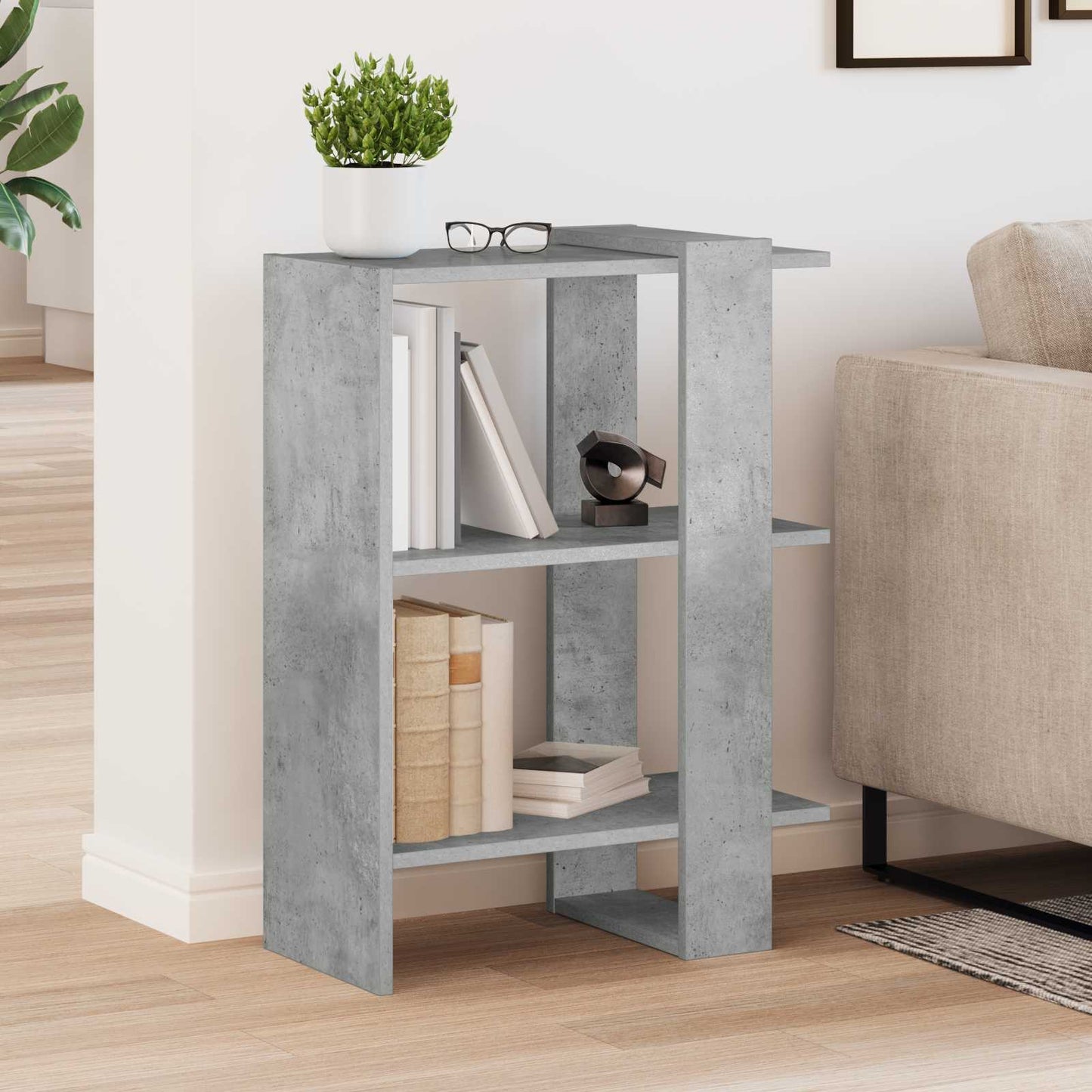 Libreria Grigio cemento 52 x 25 x 71,5 cm Legno multistrato