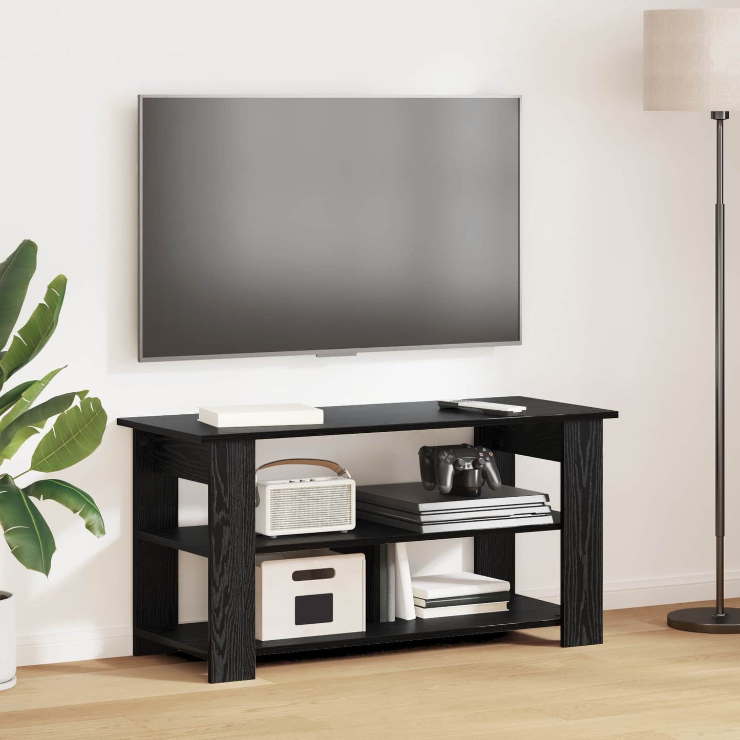 Supporto TV Rovere Nero 100 x 40 x 50 cm | homemem39