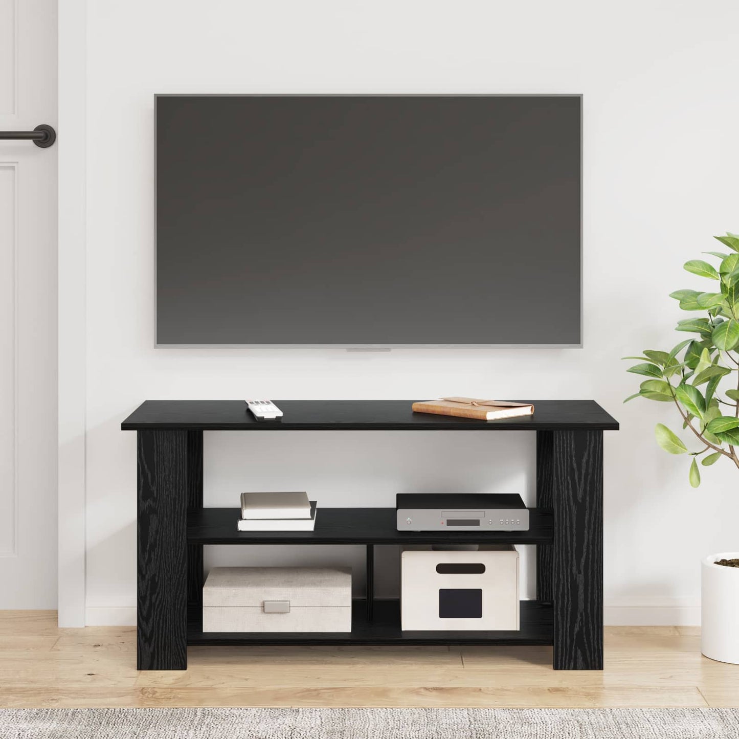 Supporto TV Rovere Nero 100 x 40 x 50 cm | homemem39