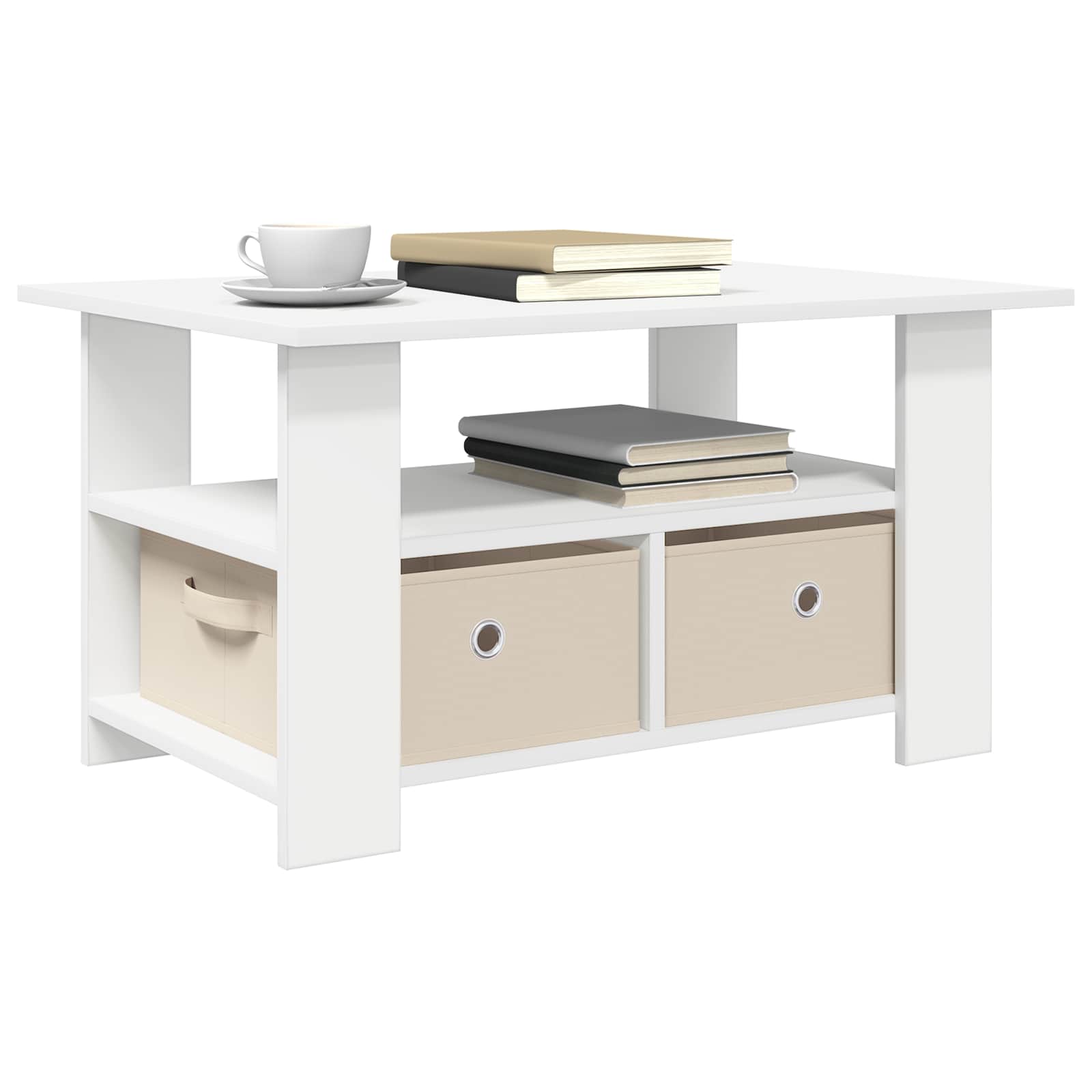Tavolino da salotto Bianco 77 x 55 x 42 cm Legno multistrato | homemem39