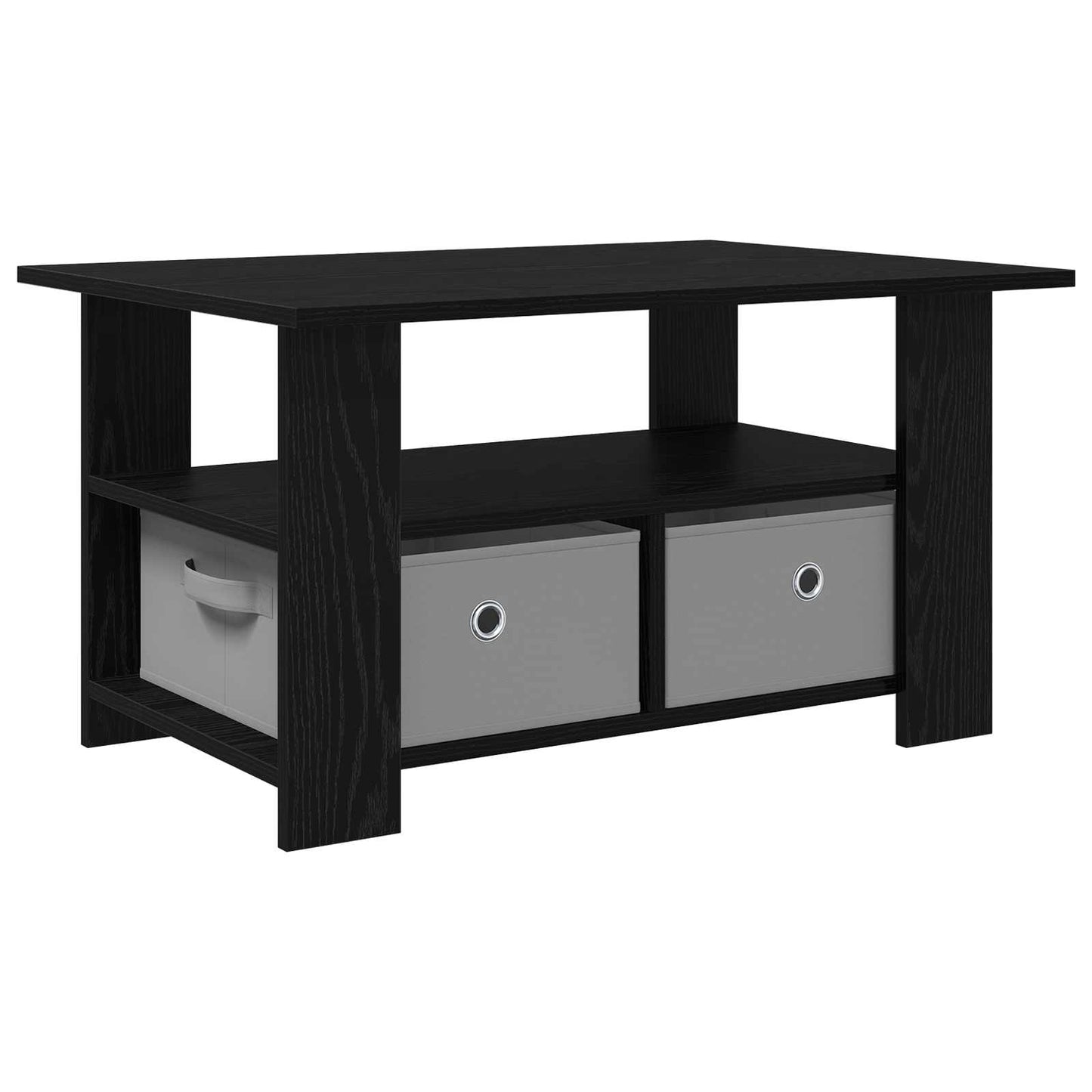Tavolino da salotto con cassetto Rovere Nero 77 x 55 x 42 cm | homemem39