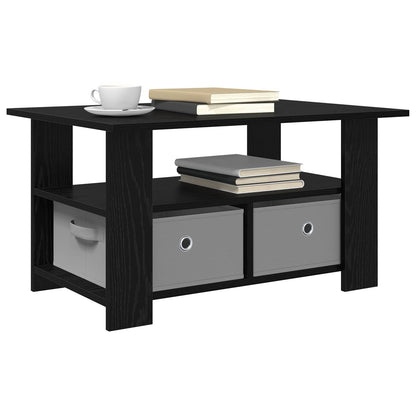 Tavolino da salotto con cassetto Rovere Nero 77 x 55 x 42 cm | homemem39