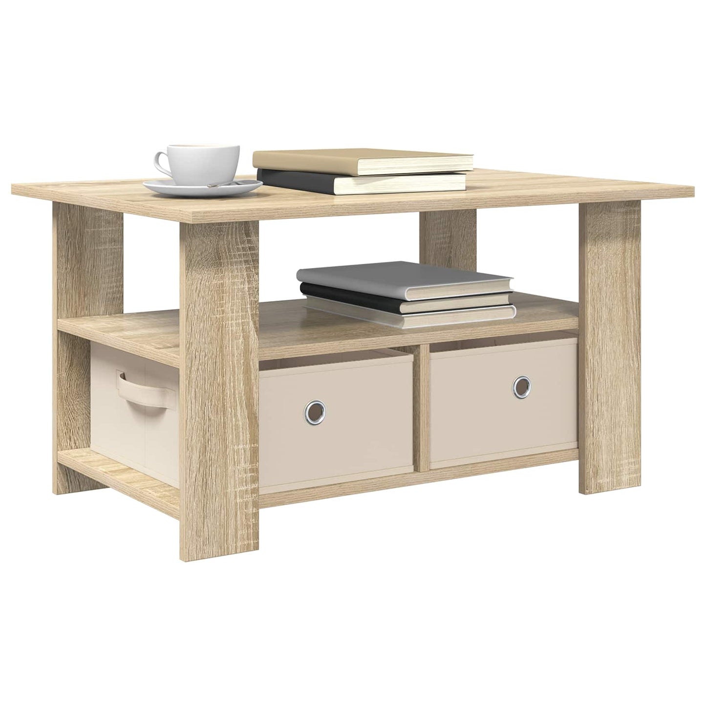 Tavolino da salotto con cassetto Rovere Sonoma 77 x 55 x 42 cm | homemem39