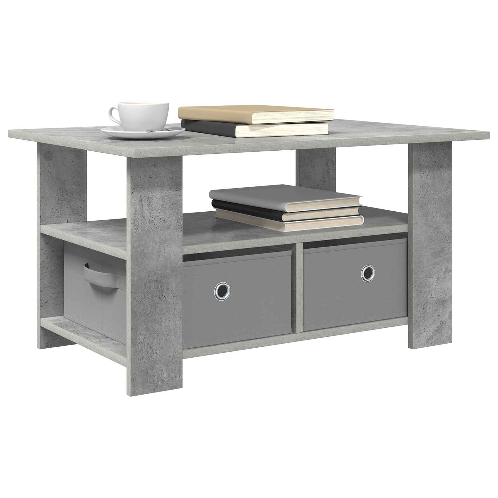 Tavolino da salotto con cassetto Grigio cemento 77 x 55 x 42 cm | homemem39