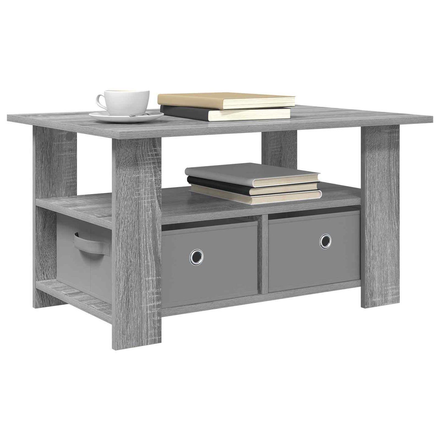 Tavolino da salotto con cassetto Grigio Sonoma 77 x 55 x 42 cm | homemem39