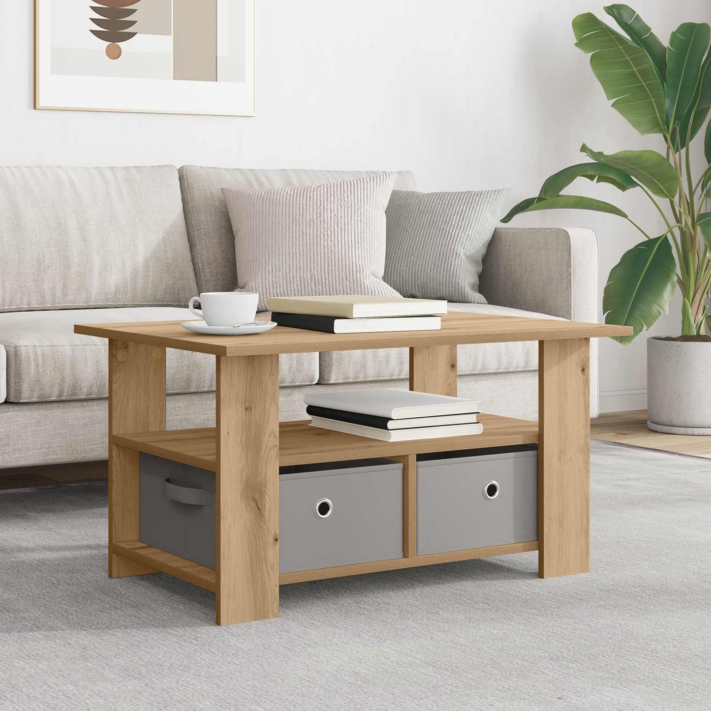Tavolino da salotto Rovere artigianale 77 x 55 x 42 cm | homemem39