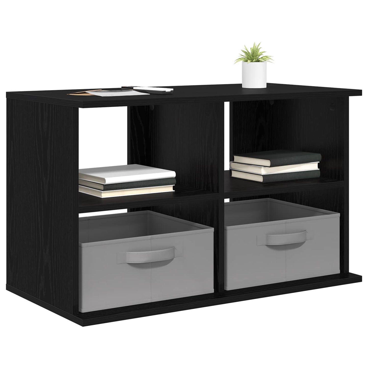 Supporto TV con cassetto Rovere Nero 79 x 40 x 48 cm