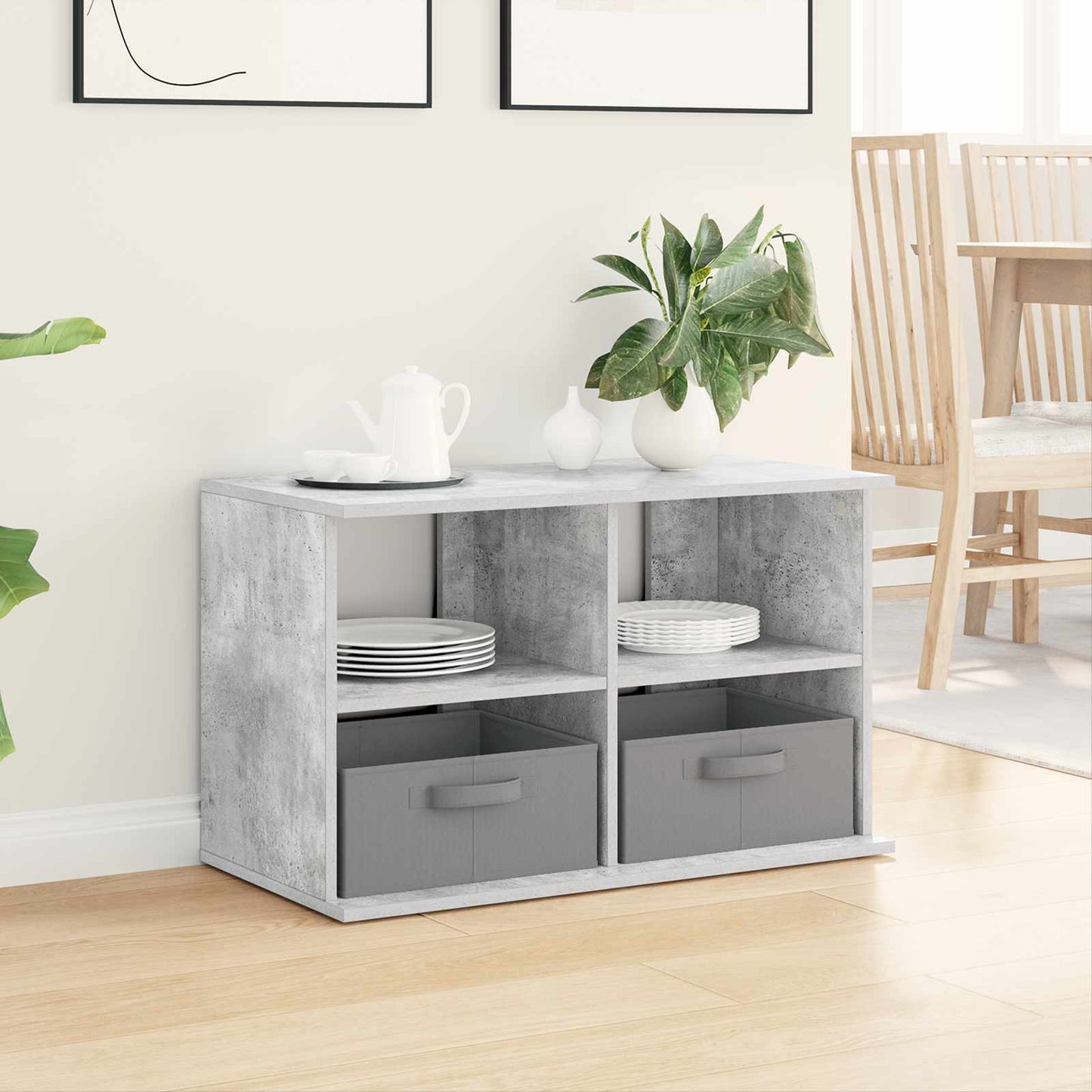 Supporto TV con cassetto Grigio cemento 79 x 40 x 48 cm