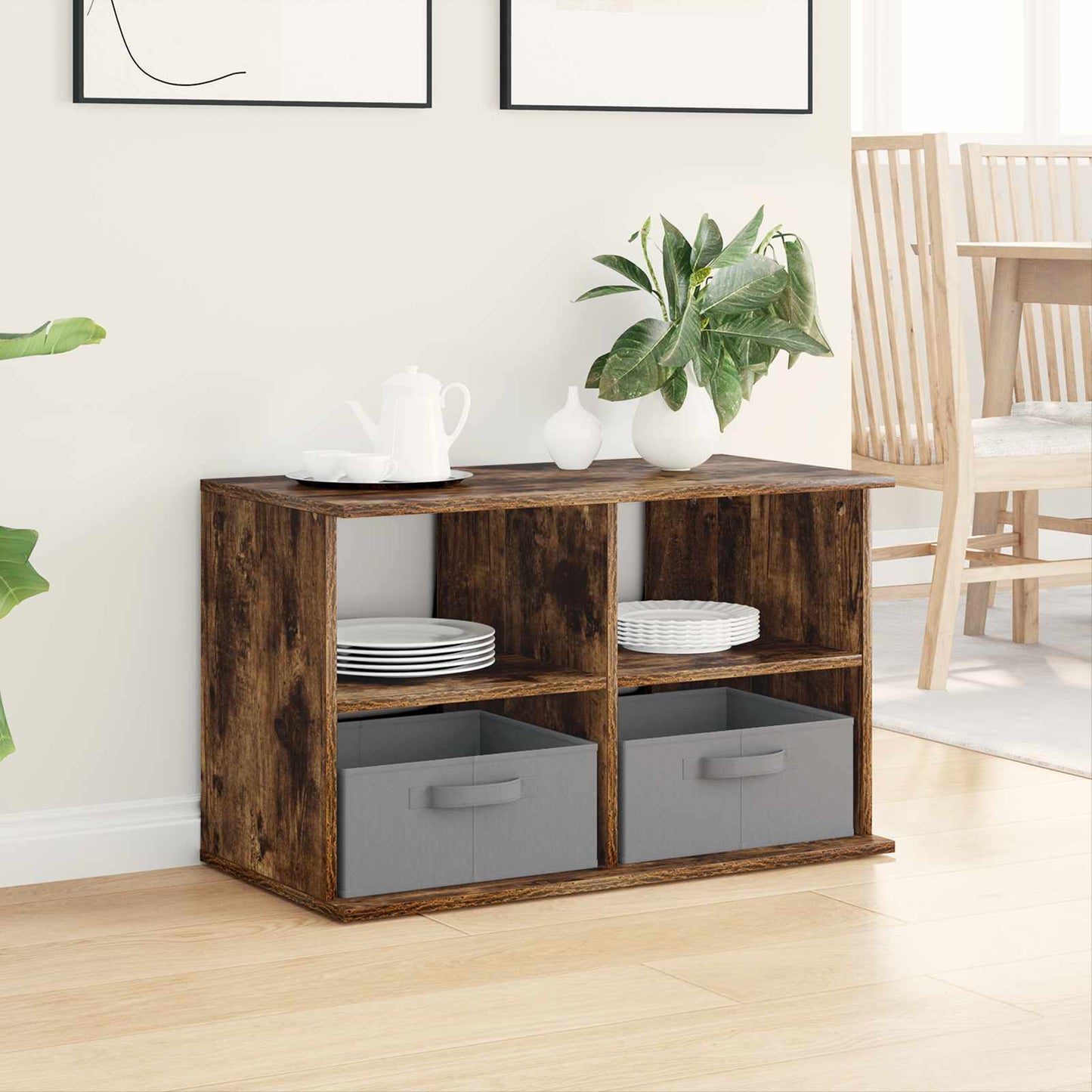 Supporto TV con cassetto Rovere fumé 79 x 40 x 48 cm