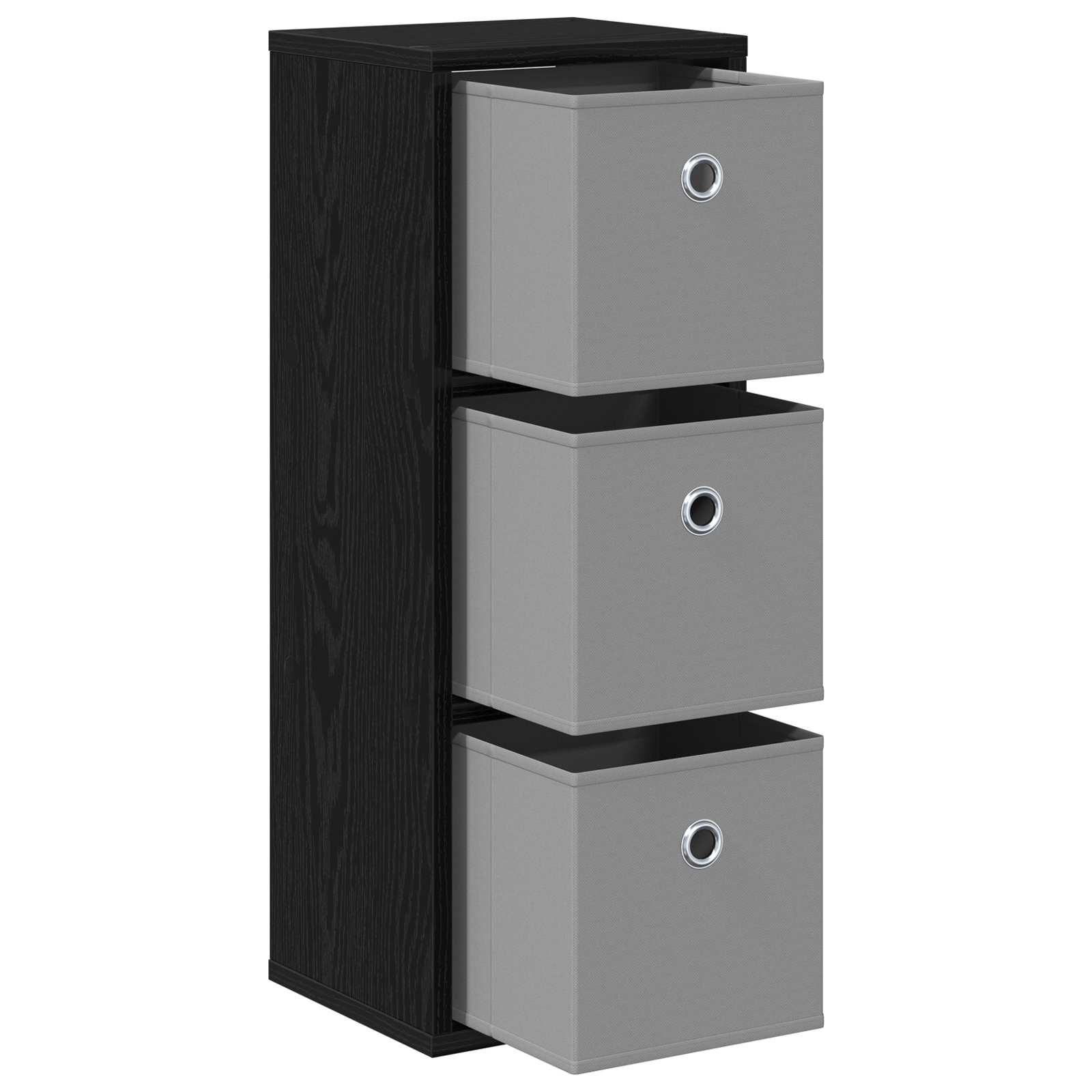 Credenza con cassetto Rovere Nero 25,5 x 22 x 69,5 cm | homemem39
