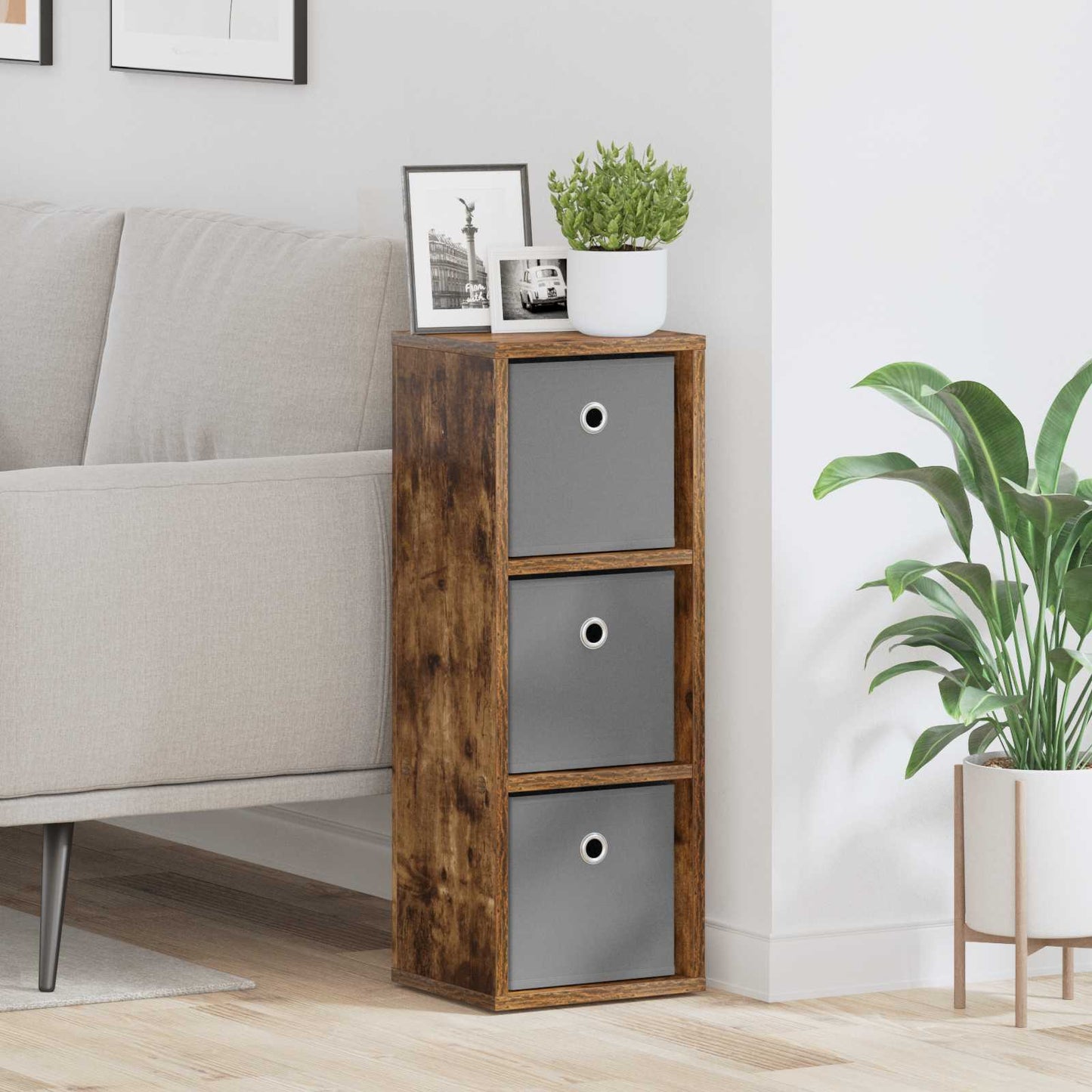 Credenza con cassetto Rovere fumé 25,5 x 22 x 69,5 cm