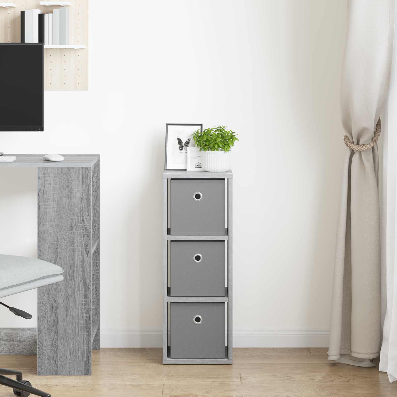 Credenza con cassetto Grigio Sonoma 25,5 x 22 x 69,5 cm | homemem39