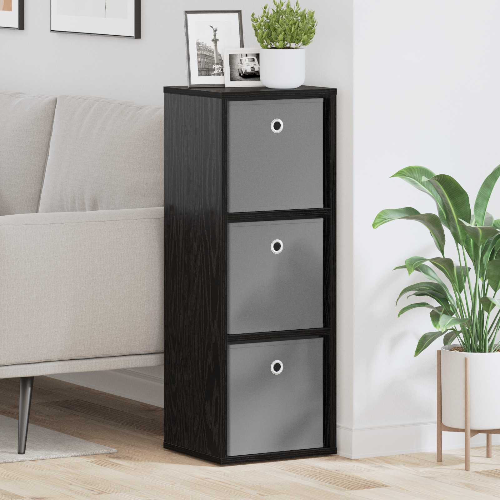 Credenza con cassetto Rovere Nero 30,5 x 27 x 84,5 cm | homemem39