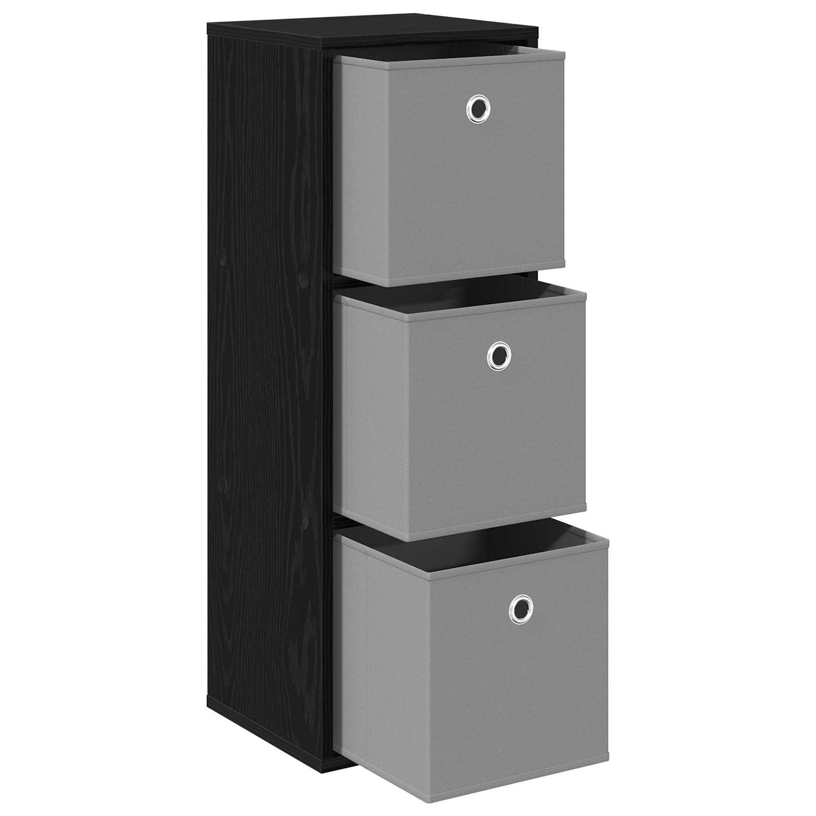 Credenza con cassetto Rovere Nero 30,5 x 27 x 84,5 cm | homemem39