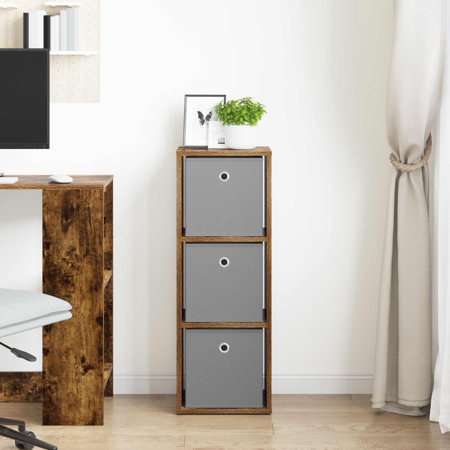 Credenza con cassetto Rovere fumé 30,5 x 27 x 84,5 cm | homemem39