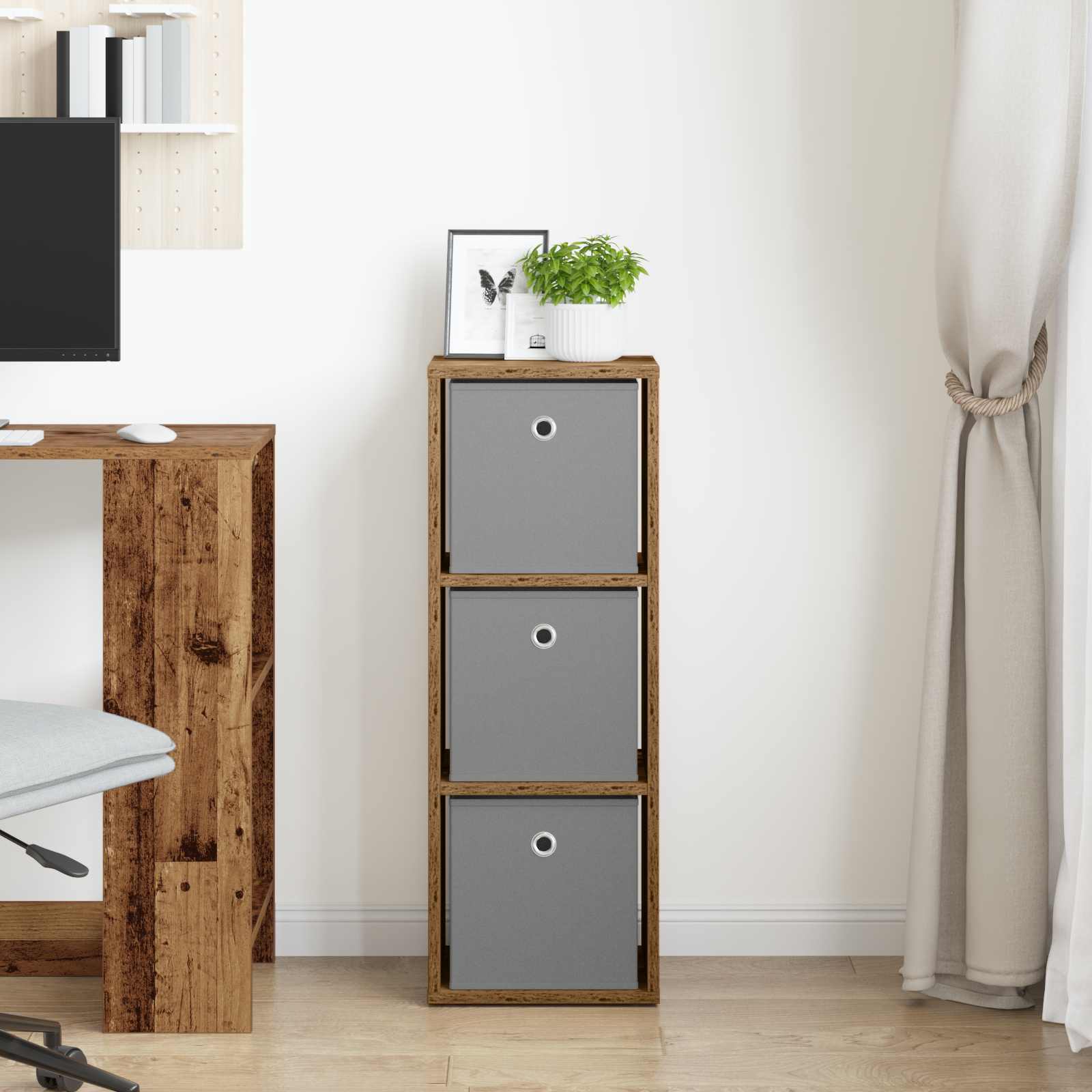Credenza con cassetto Legno vecchio 30,5 x 27 x 84,5 cm | homemem39