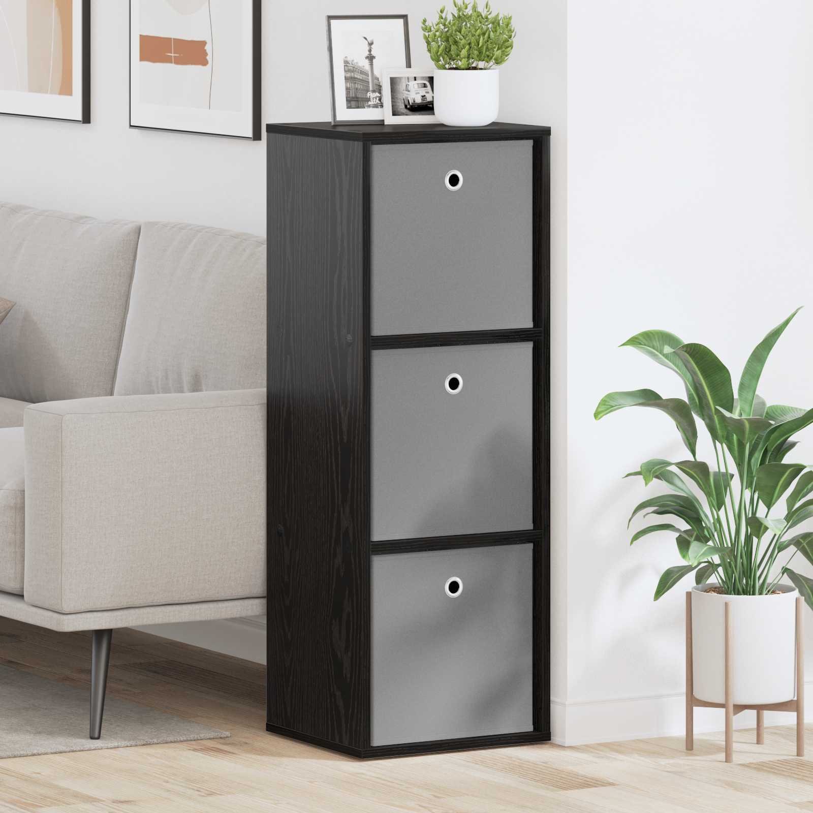 Credenza con cassetto Rovere Nero 35 x 32 x 99,5 cm | homemem39