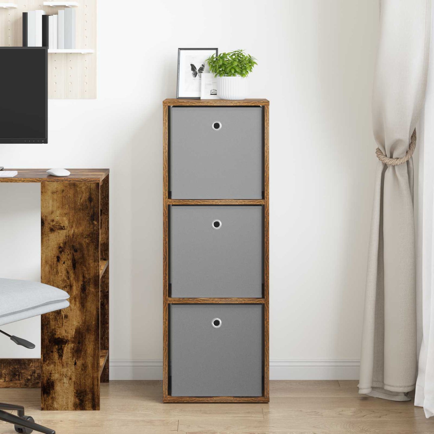 Credenza con cassetto Rovere fumé 35 x 32 x 99,5 cm | homemem39