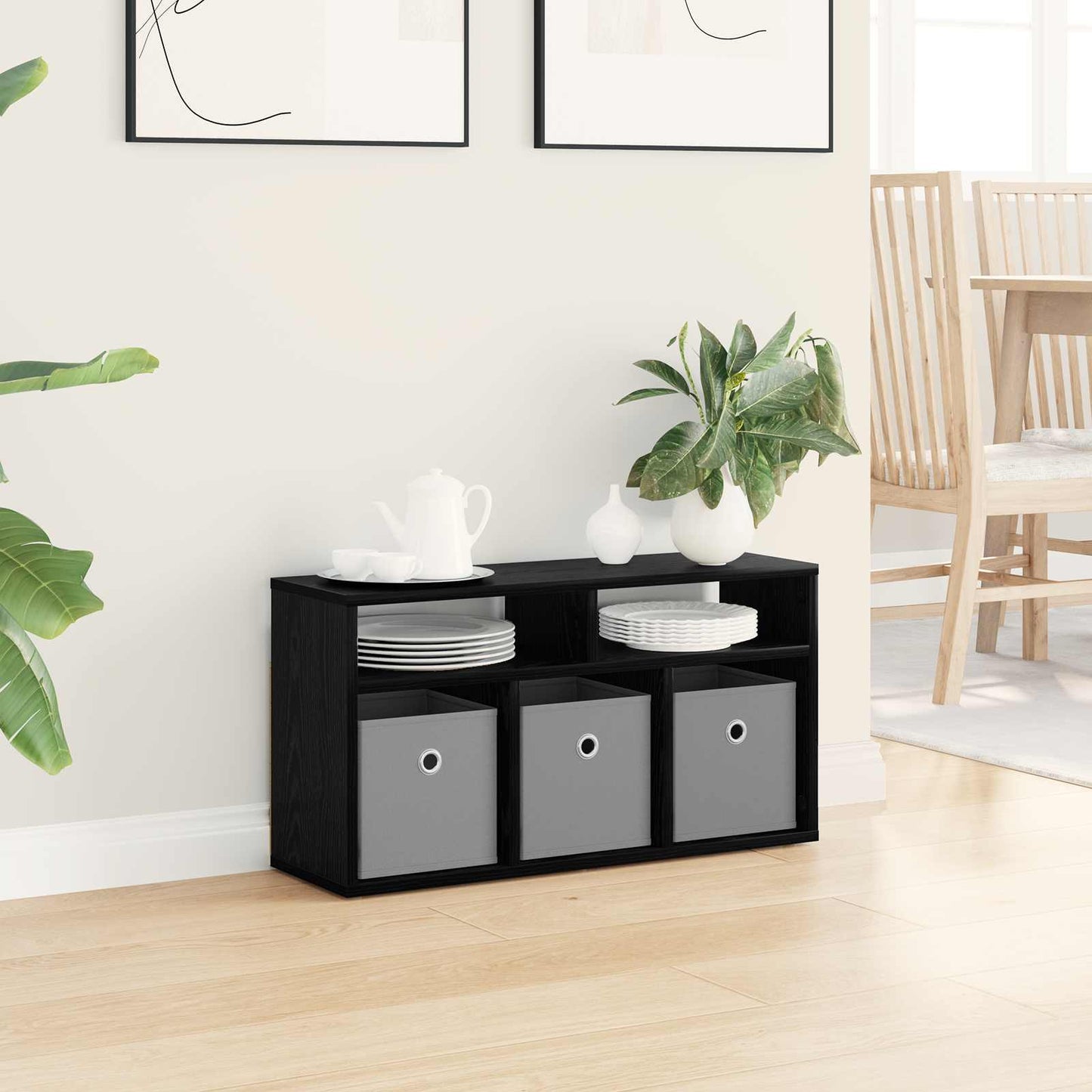 Lowboard con cassetto Rovere Nero 72 x 22,5 x 38 cm | homemem39