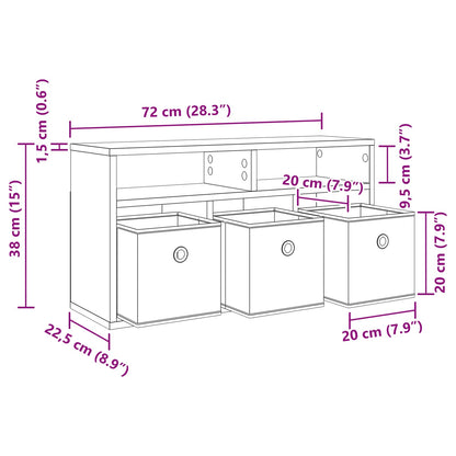 Lowboard con cassetto Rovere Sonoma 72 x 22,5 x 38 cm | homemem39