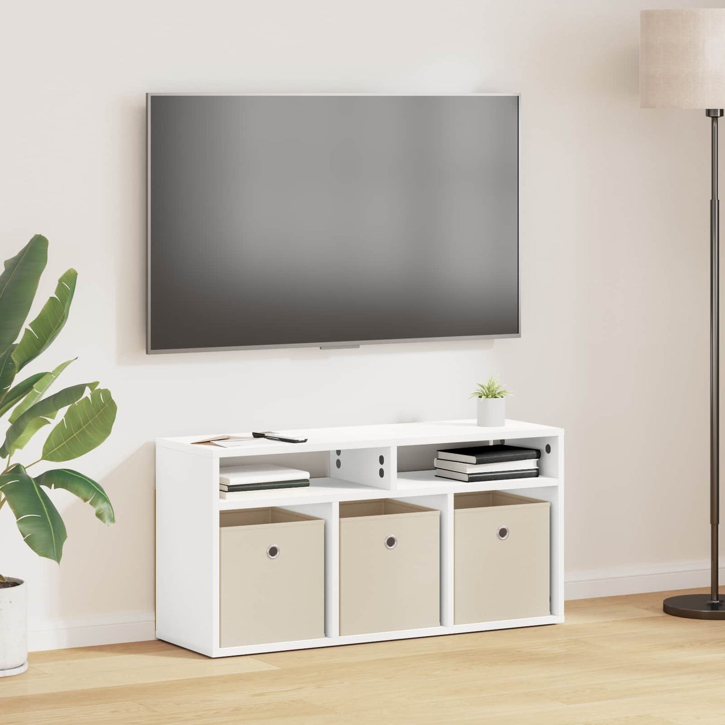Lowboard con cassetto Bianco 87 x 27,5 x 43 cm | homemem39