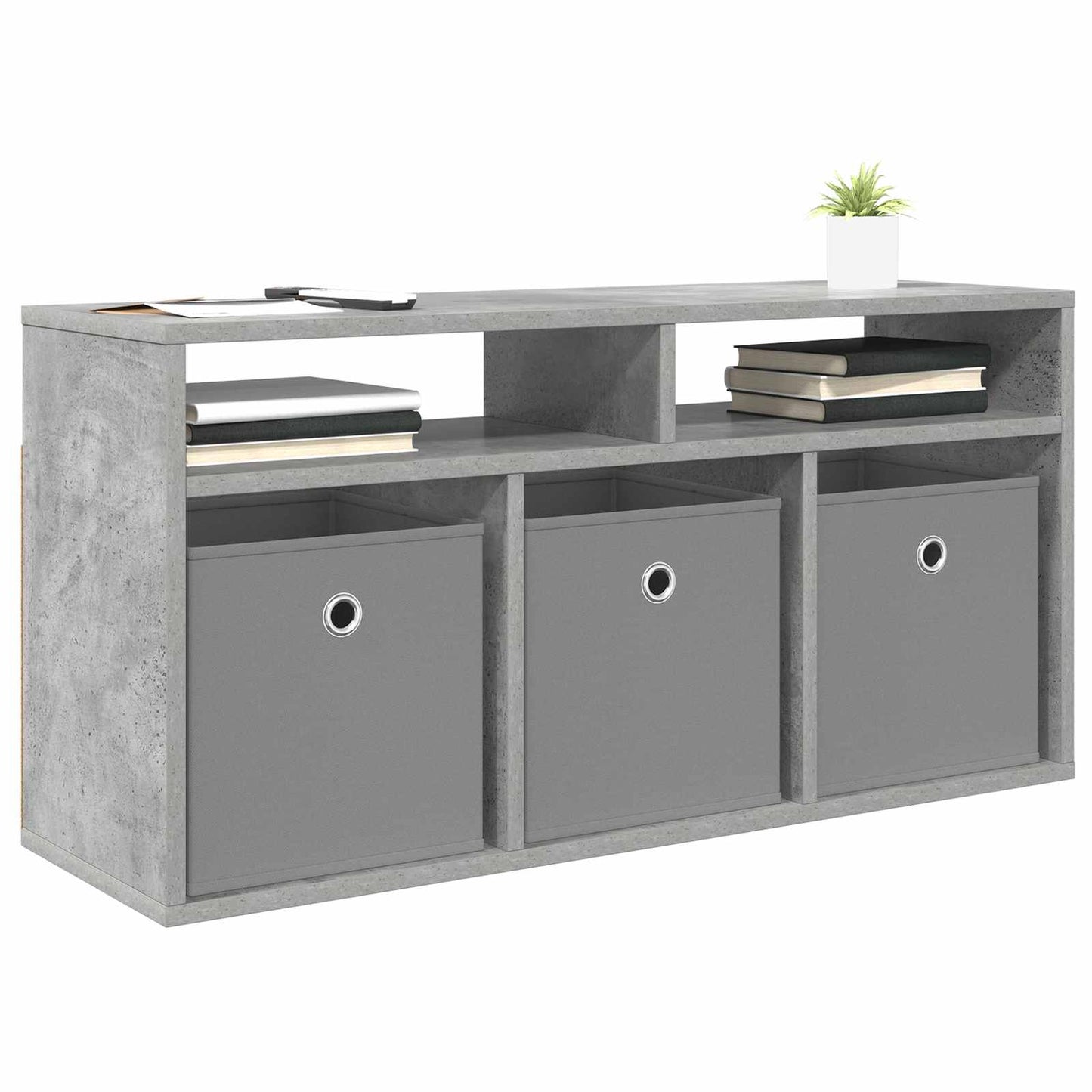 Lowboard con cassetto Grigio cemento 87 x 27,5 x 43 cm