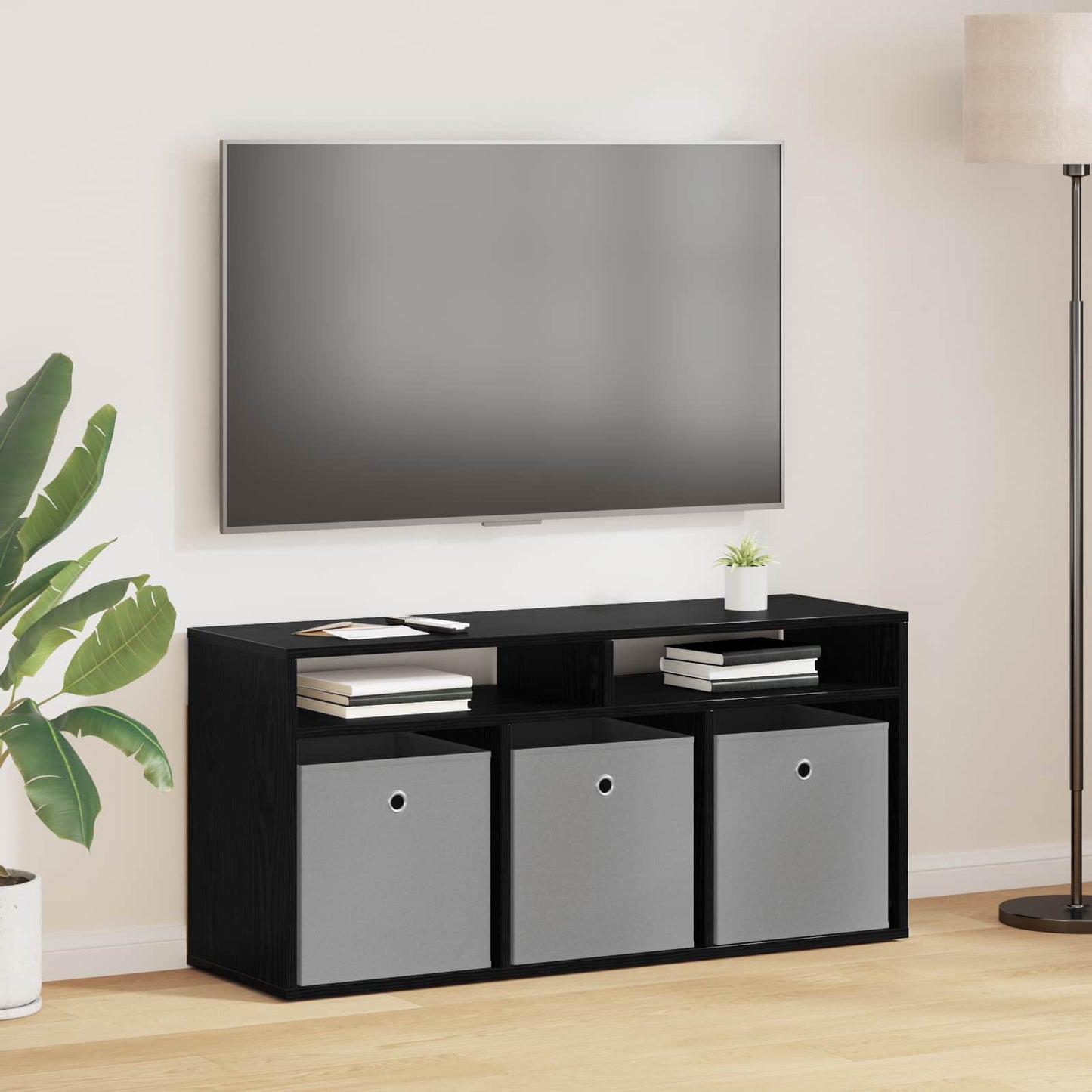 Lowboard con cassetto Rovere Nero 102 x 32 x 48,5 cm
