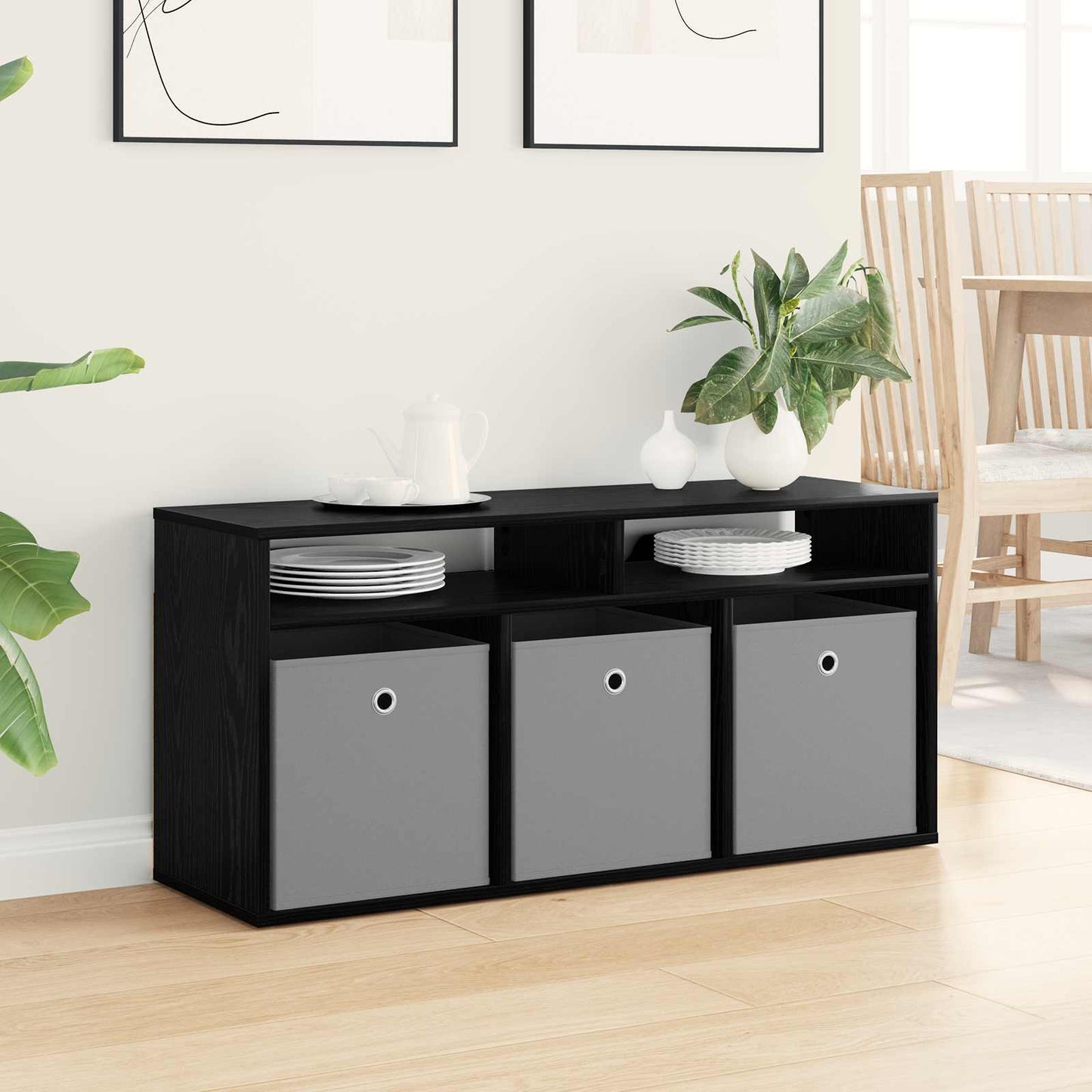 Lowboard con cassetto Rovere Nero 102 x 32 x 48,5 cm