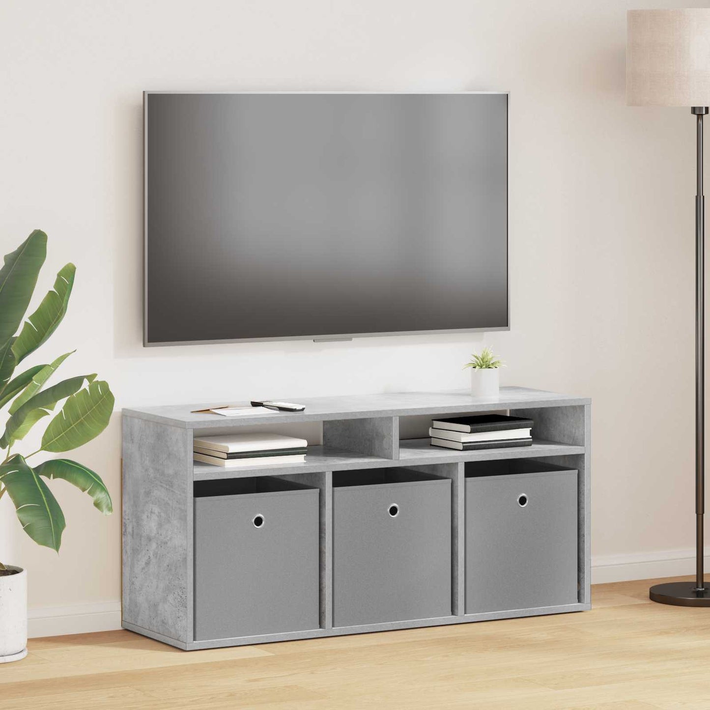 Lowboard con cassetto Grigio cemento 102 x 32 x 48,5 cm | homemem39