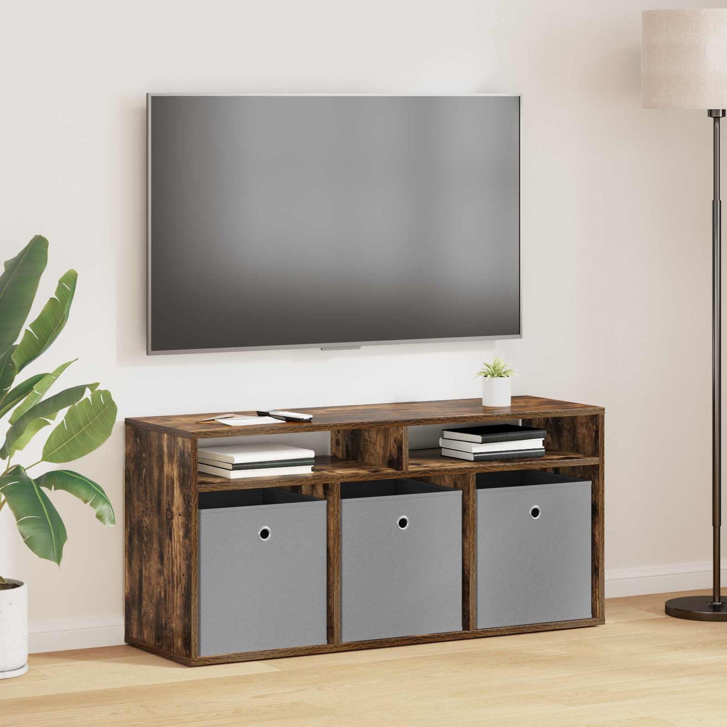 Lowboard con cassetto Rovere fumé 102 x 32 x 48,5 cm