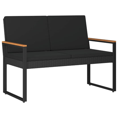 Set Mobili da Esterno con cuscino 4 pcs Nero polyrattan | homemem39