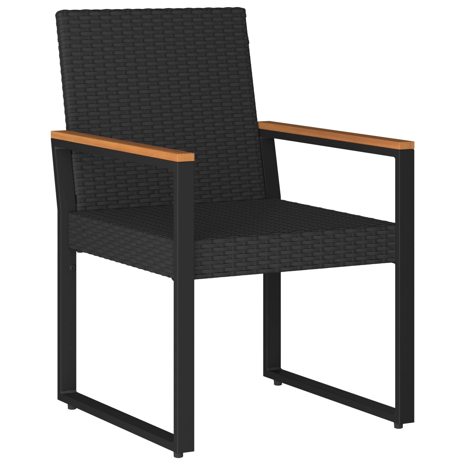 Set Mobili da Esterno con cuscino 4 pcs Nero polyrattan | homemem39