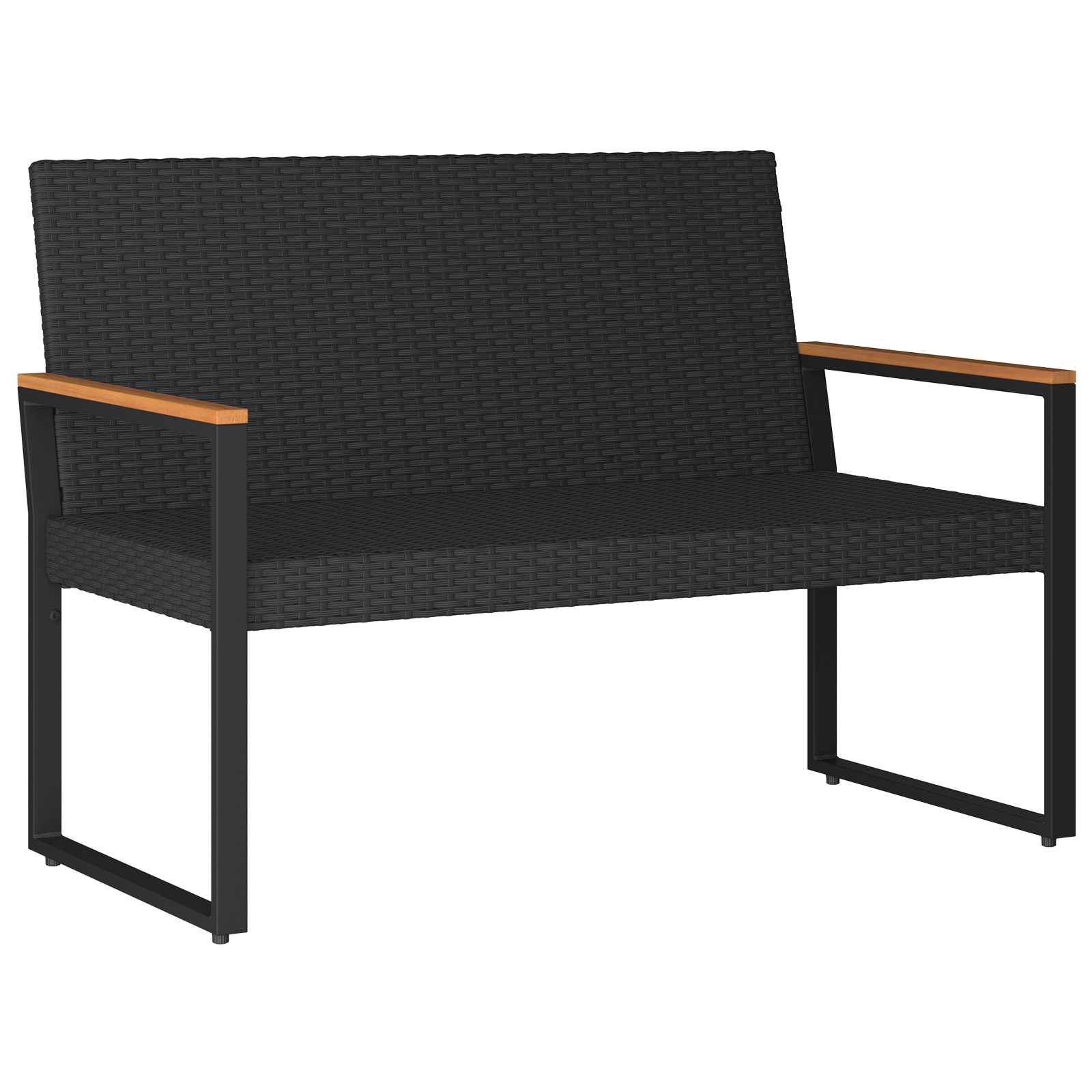 Set Mobili da Esterno 4 pcs Nero e Turchese polyrattan | homemem39