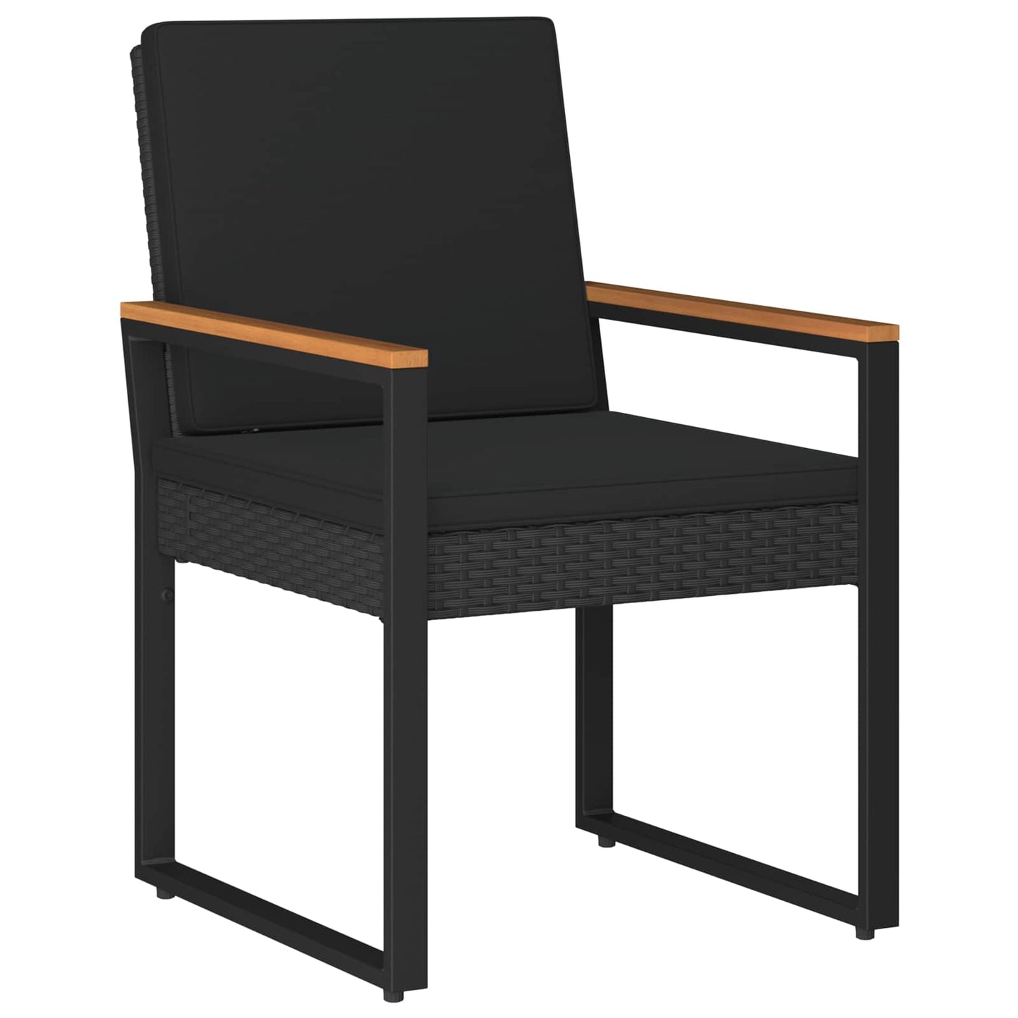 Set Mobili da Esterno con cuscino 3 pcs Nero polyrattan | homemem39
