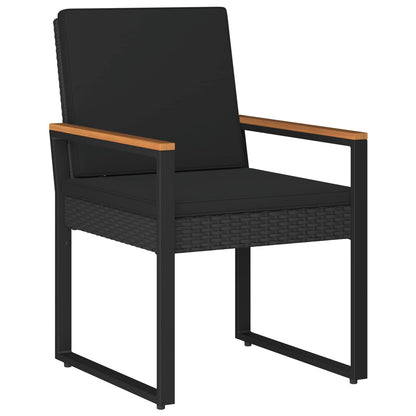 Set Mobili da Esterno con cuscino 3 pcs Nero polyrattan | homemem39