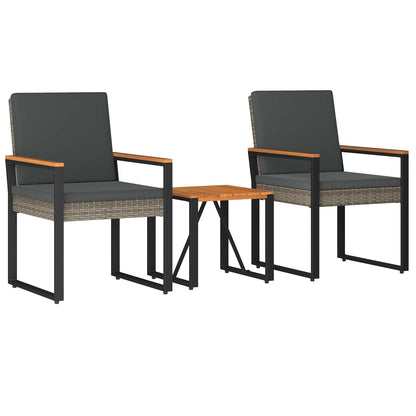 Set Mobili da Esterno 3 pcs Grigio e Grigio Scuro polyrattan | homemem39