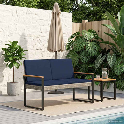Panchina da esterno Grigio e Blu Navy 107 x 61 x 80 cm | homemem39