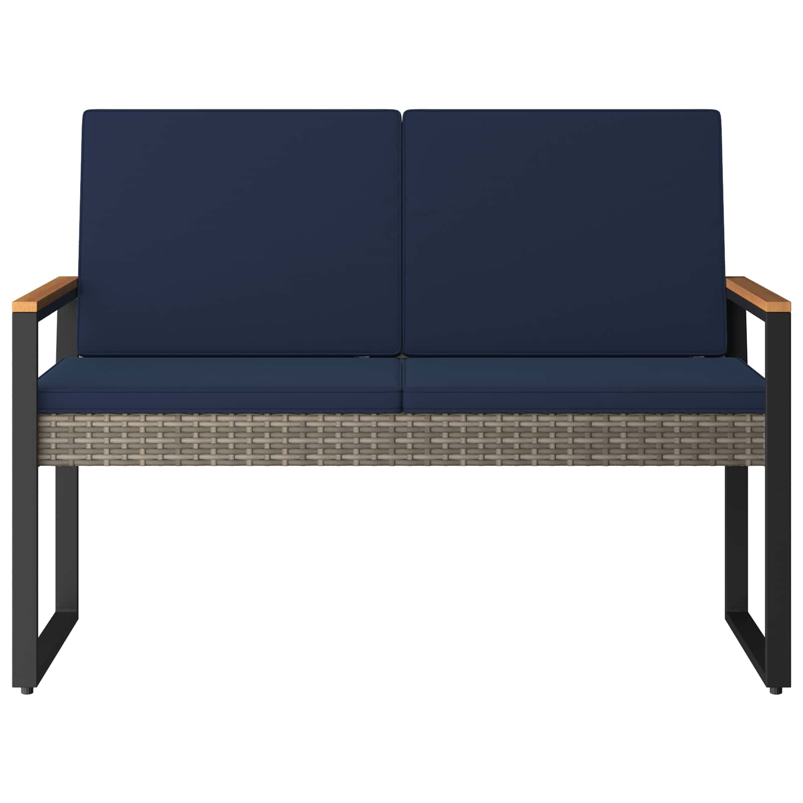 Panchina da esterno Grigio e Blu Navy 107 x 61 x 80 cm | homemem39
