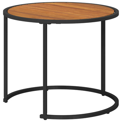 Set di Tavolini da Caffè 2 pcs Naturale e Nero 55 x 55 x 45 cm | homemem39