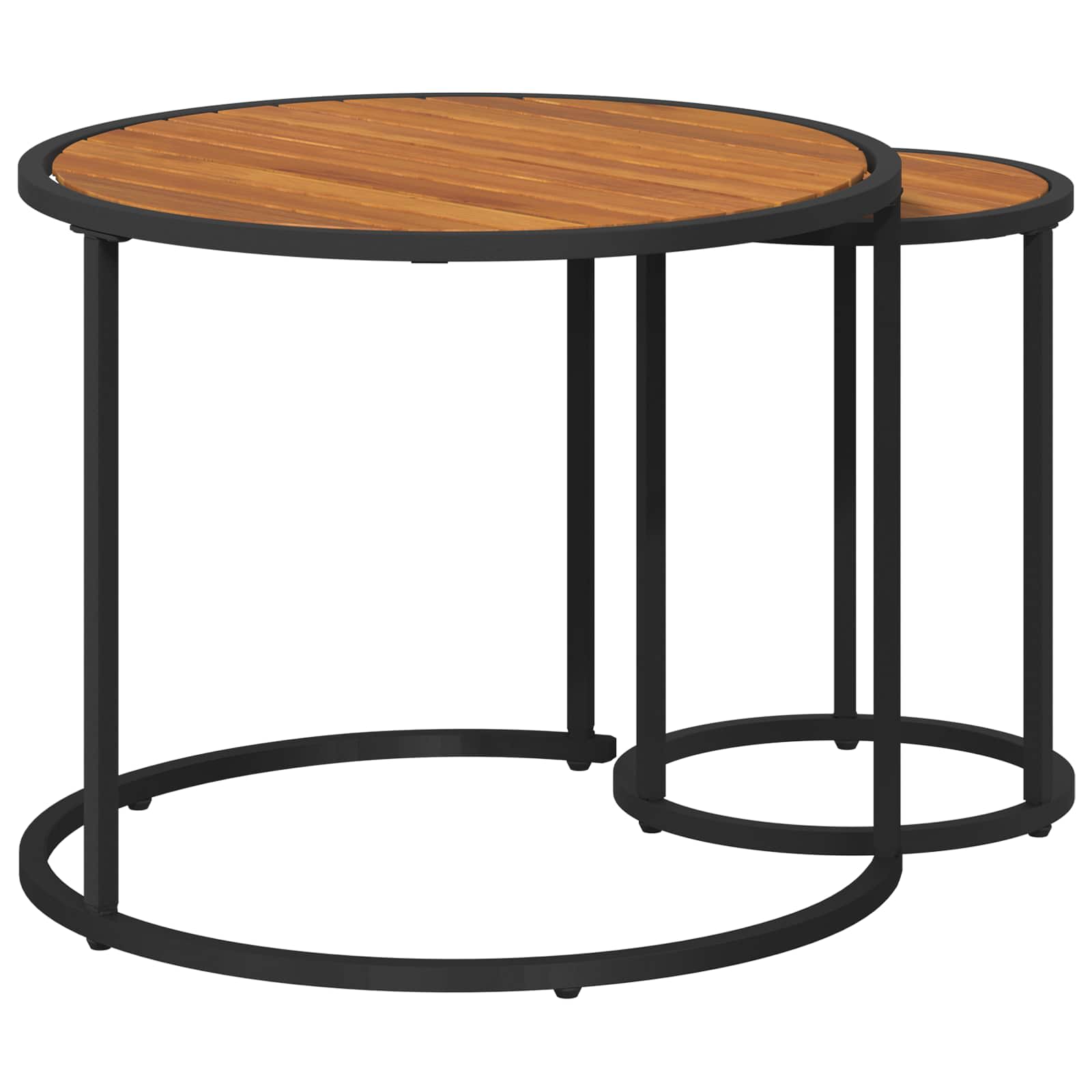 Set di Tavolini da Caffè 2 pcs Naturale e Nero 55 x 55 x 45 cm | homemem39