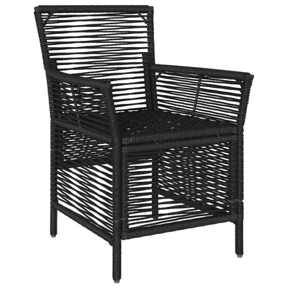 Sedia da esterno con cuscino 2 pcs Nero e Crema polyrattan | homemem39