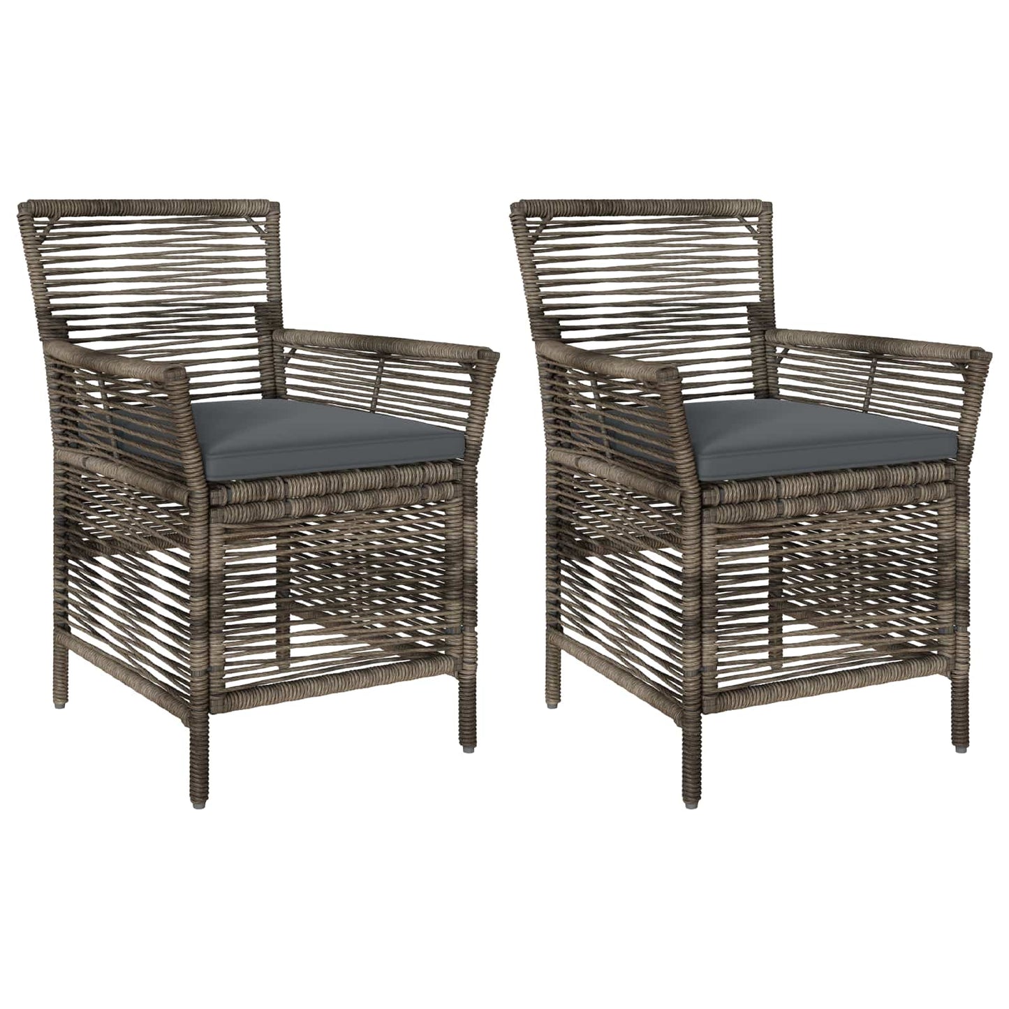Sedia da esterno 2 pcs Grigio e Grigio Scuro polyrattan