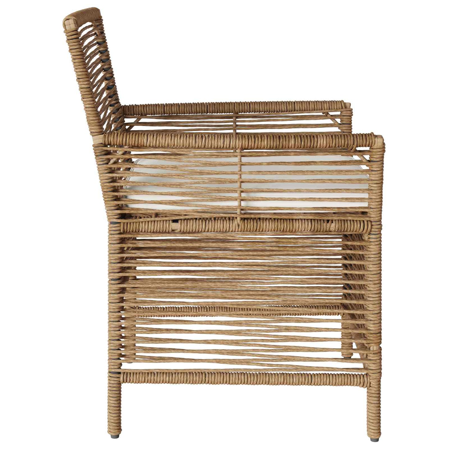 Sedia da esterno con cuscino 2 pcs Beige e Crema polyrattan | homemem39