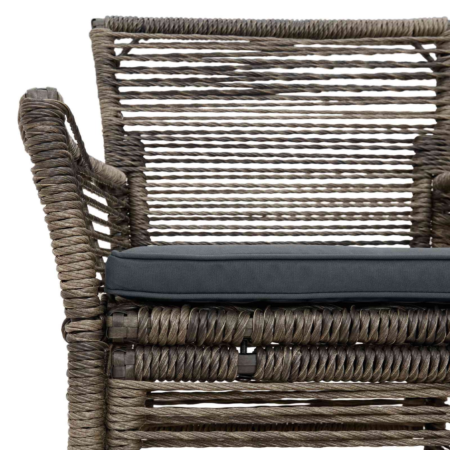 Sedia da esterno 4 pcs Grigio e Grigio Scuro polyrattan | homemem39