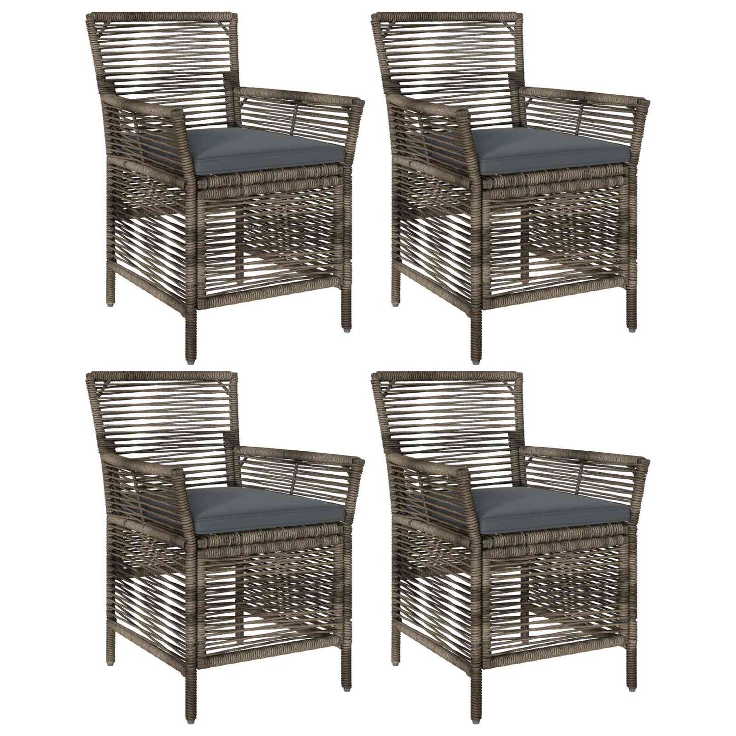 Sedia da esterno 4 pcs Grigio e Grigio Scuro polyrattan | homemem39