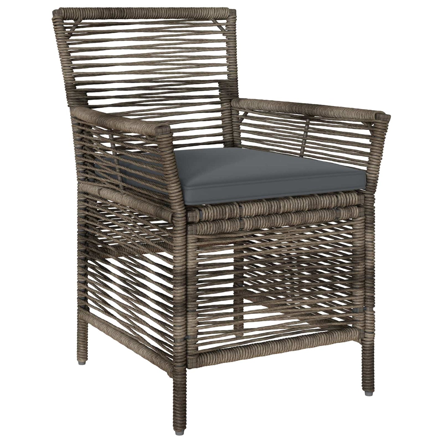 Sedia da esterno 4 pcs Grigio e Grigio Scuro polyrattan | homemem39