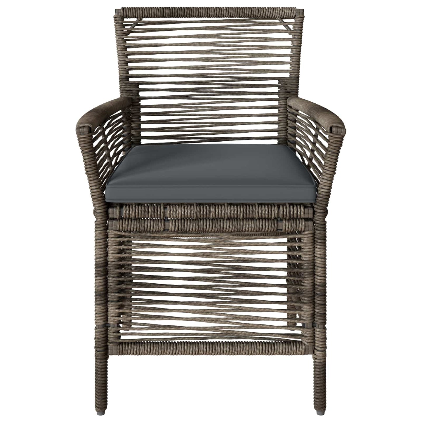 Sedia da esterno 4 pcs Grigio e Grigio Scuro polyrattan | homemem39