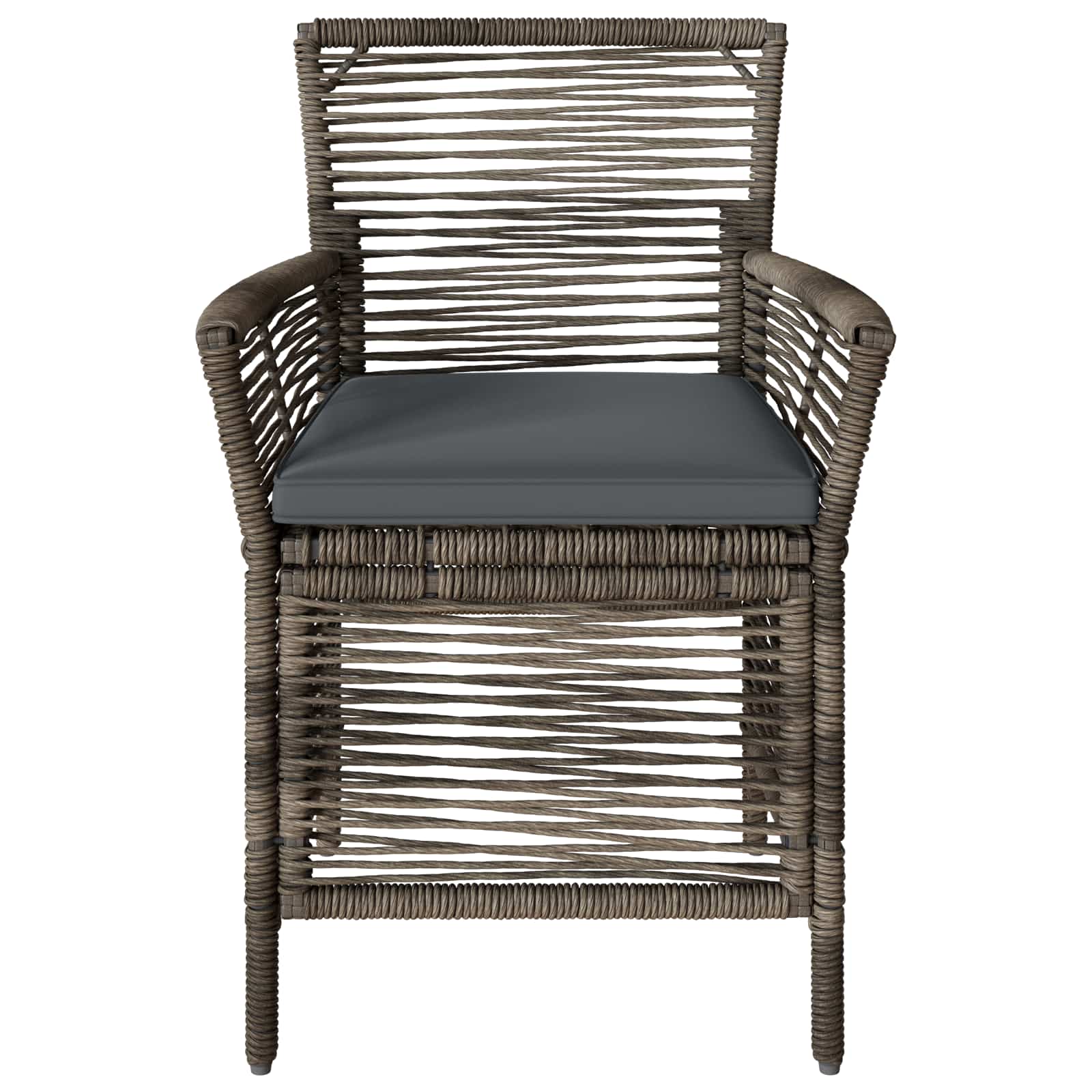 Sedia da esterno 4 pcs Grigio e Grigio Scuro polyrattan | homemem39