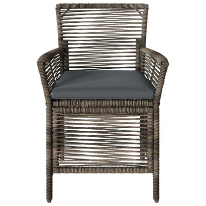 Sedia da esterno 4 pcs Grigio e Grigio Scuro polyrattan | homemem39